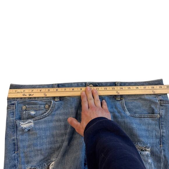 American Eagle Jeans Women 16 Artist Flare Leg Bohemian Hippie Thrashed Stretch - Picture 6 of 9